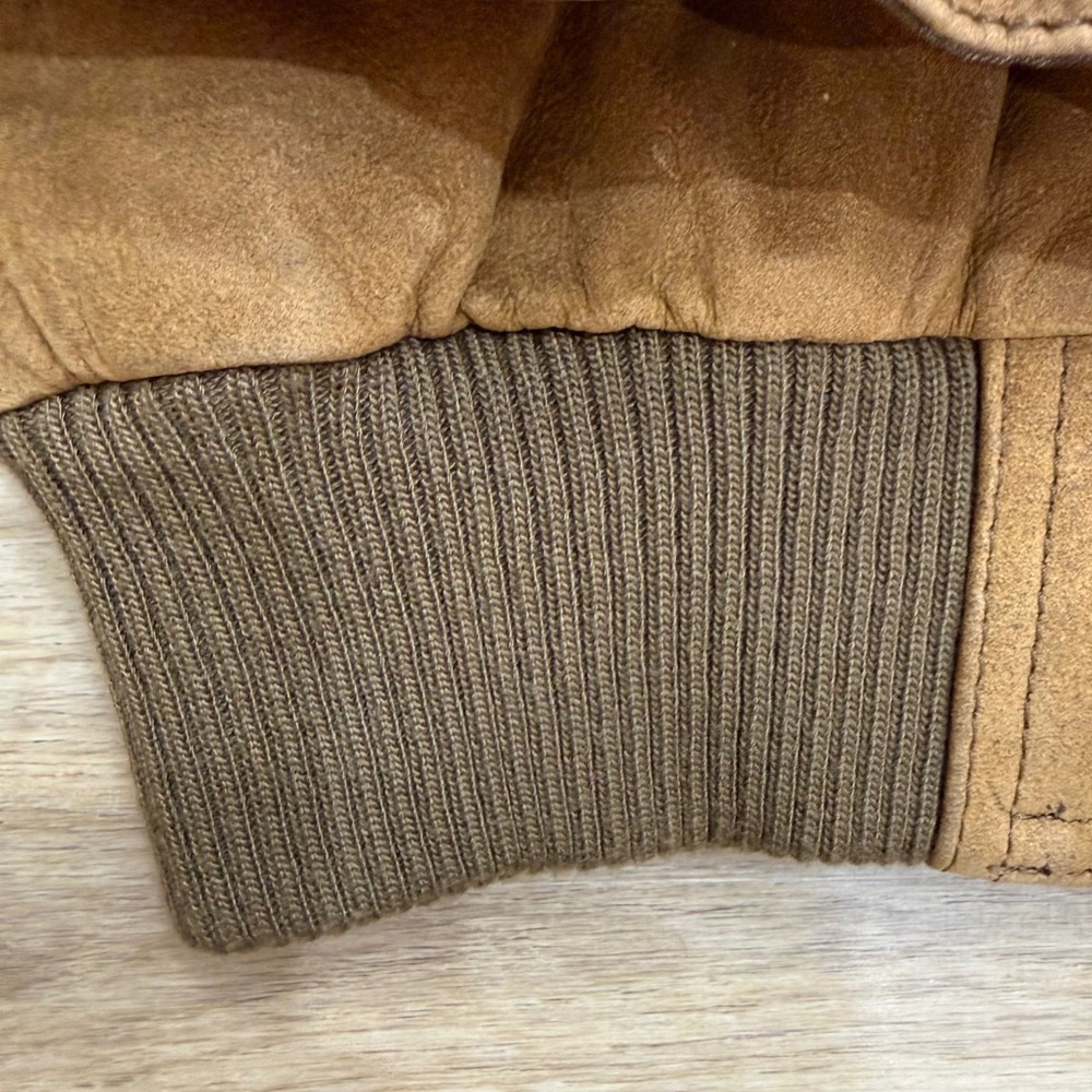 Vintage Fidelity Women's Brown Nubuck Suede Leather Bomber Jacket Distressed Med - Picture 6 of 13